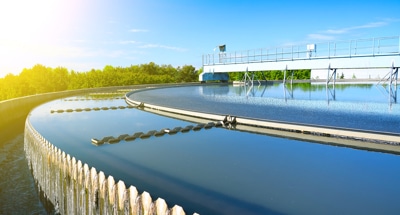 Modern urban wastewater treatment plant.