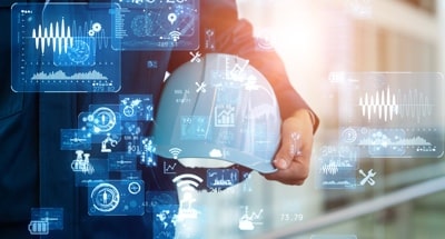 Industrial technology concept. Communication network. INDUSTRY 4.0. Factory automation.