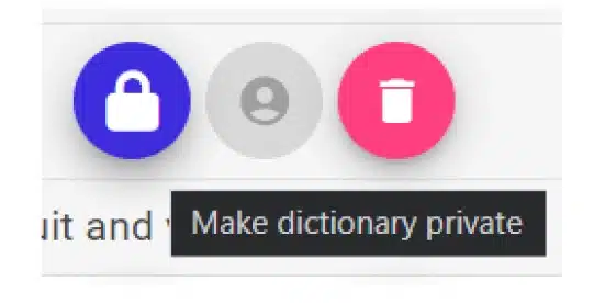 Private data dictionaries